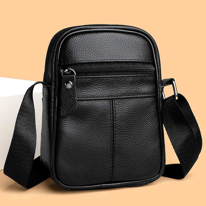 Compact Pebbled Leather Crossbody Organizer Pouch Bowlift