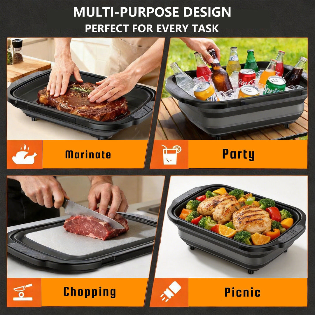 Multifunctional Foldable Stainless Steel Cutting Board