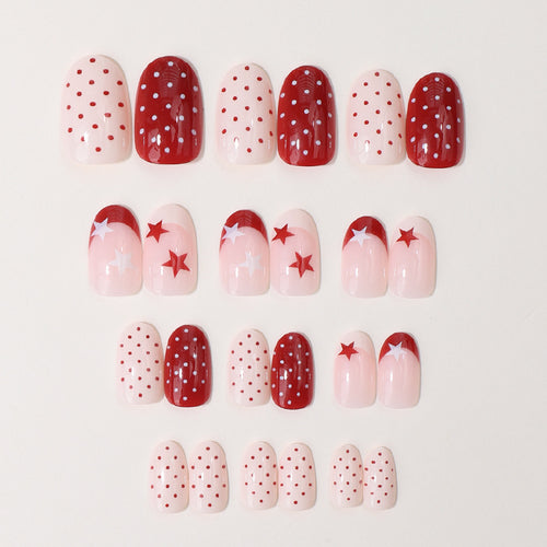 Decorative Star-Pattern Press-On Nails Bowlift