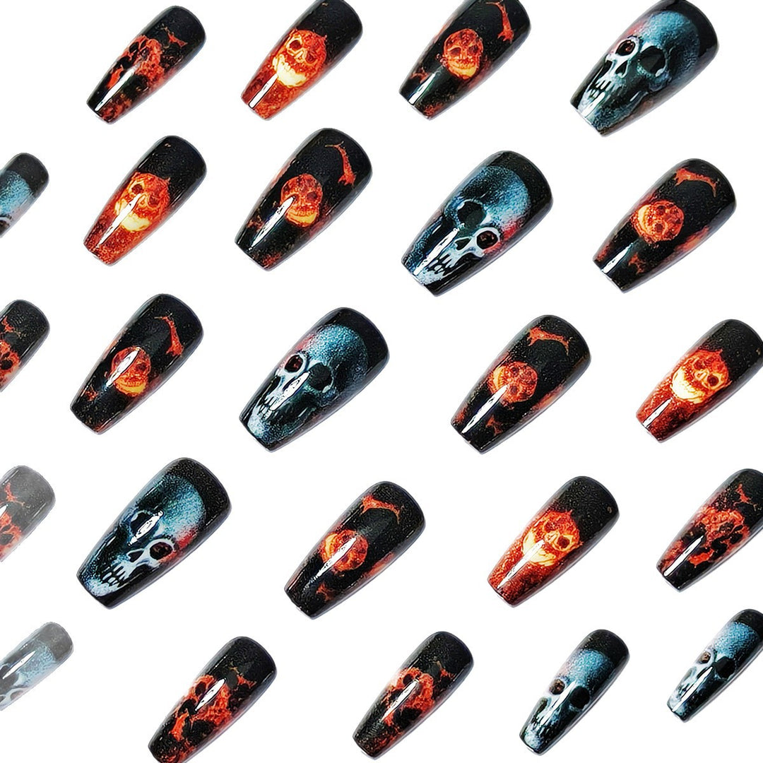Creative acrylic nails with skull design Bowlift