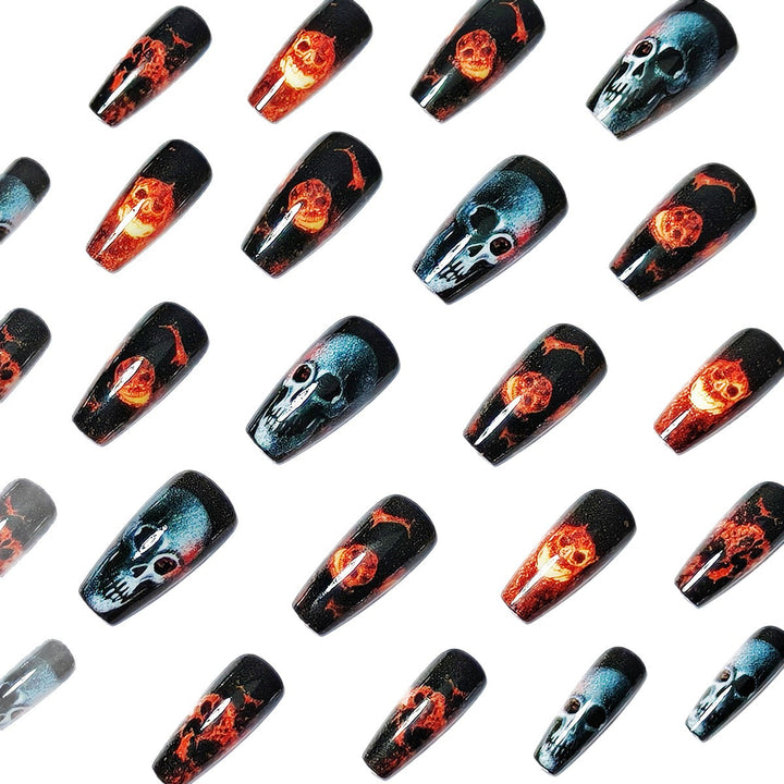 Creative acrylic nails with skull design Bowlift