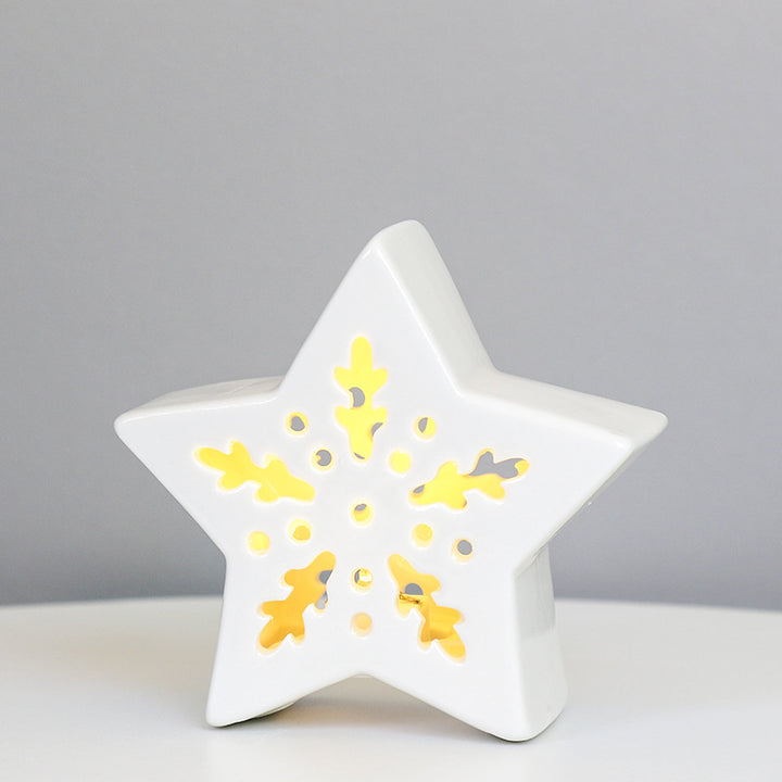 Star-Shaped Decorative Ceramic Candle Holder Bowlift