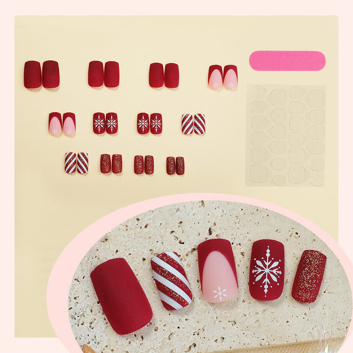 Festive artificial nail set with winter motifs Bowlift