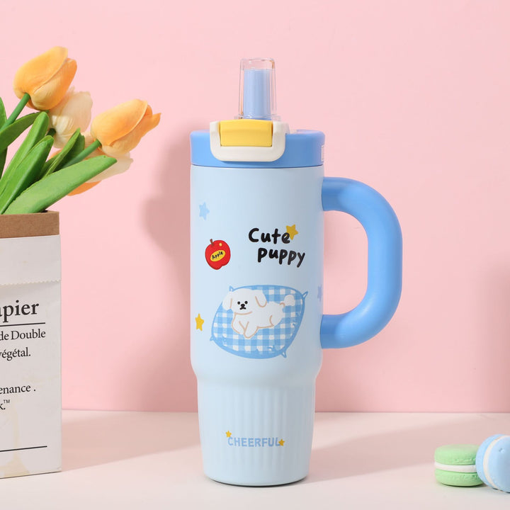 Cartoon-Printed Insulated Travel Mug Bowlift