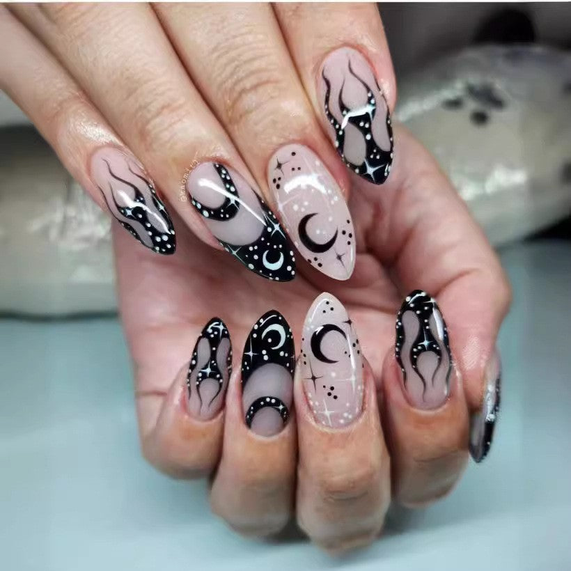 Artful Ghost-Themed Press-On Nails Bowlift