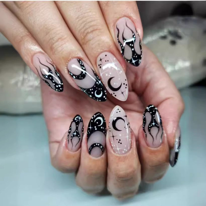 Artful Ghost-Themed Press-On Nails Bowlift