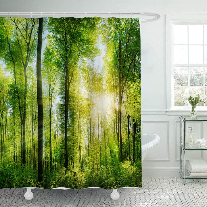 Scenic Garden Print Shower Curtain Bowlift