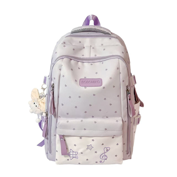 Star-Patterned School Backpack Bowlift