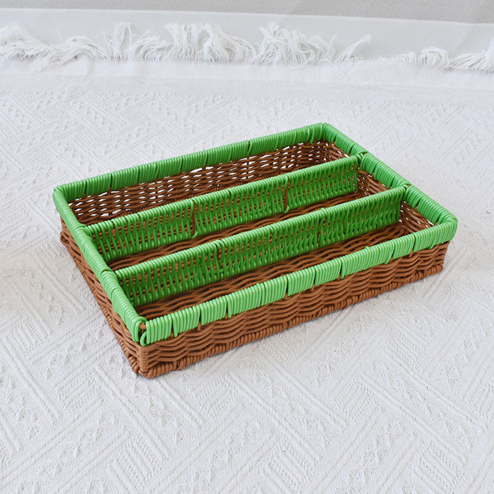 Multi-Tiered Woven Storage Tray Bowlift