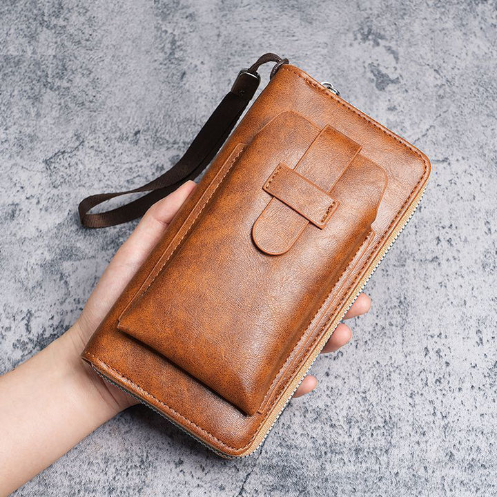 Zippered Leather Travel Wallet with RFID Protection Bowlift
