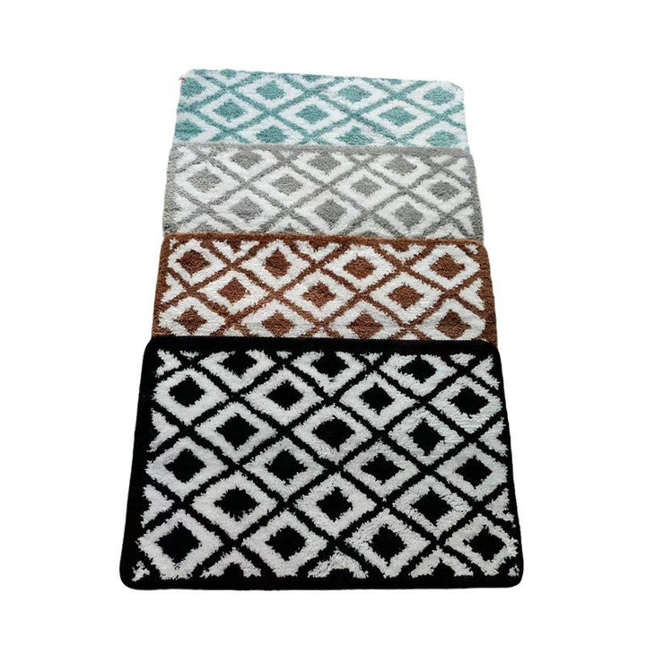 Cushioned Geometric Pattern Bath Mat
