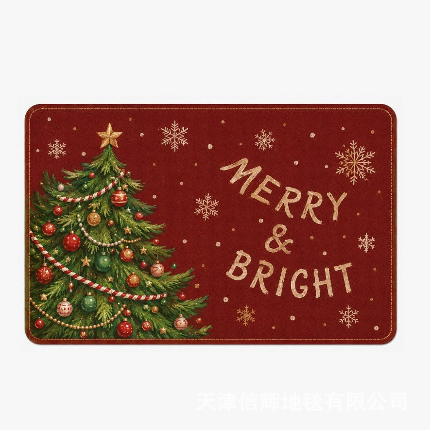 Festive Christmas-Themed Door Mat Bowlift