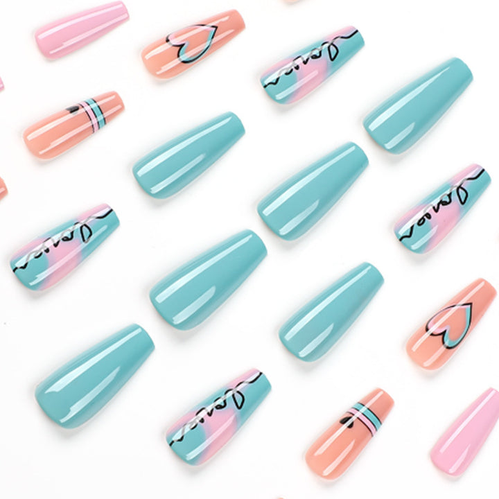 Artful acrylic nails in modern design with creative colors Bowlift