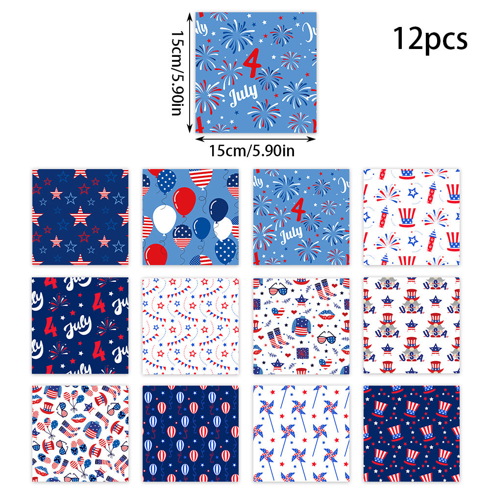 Unisex patterned party napkins made of paper with star and stripe designs Bowlift