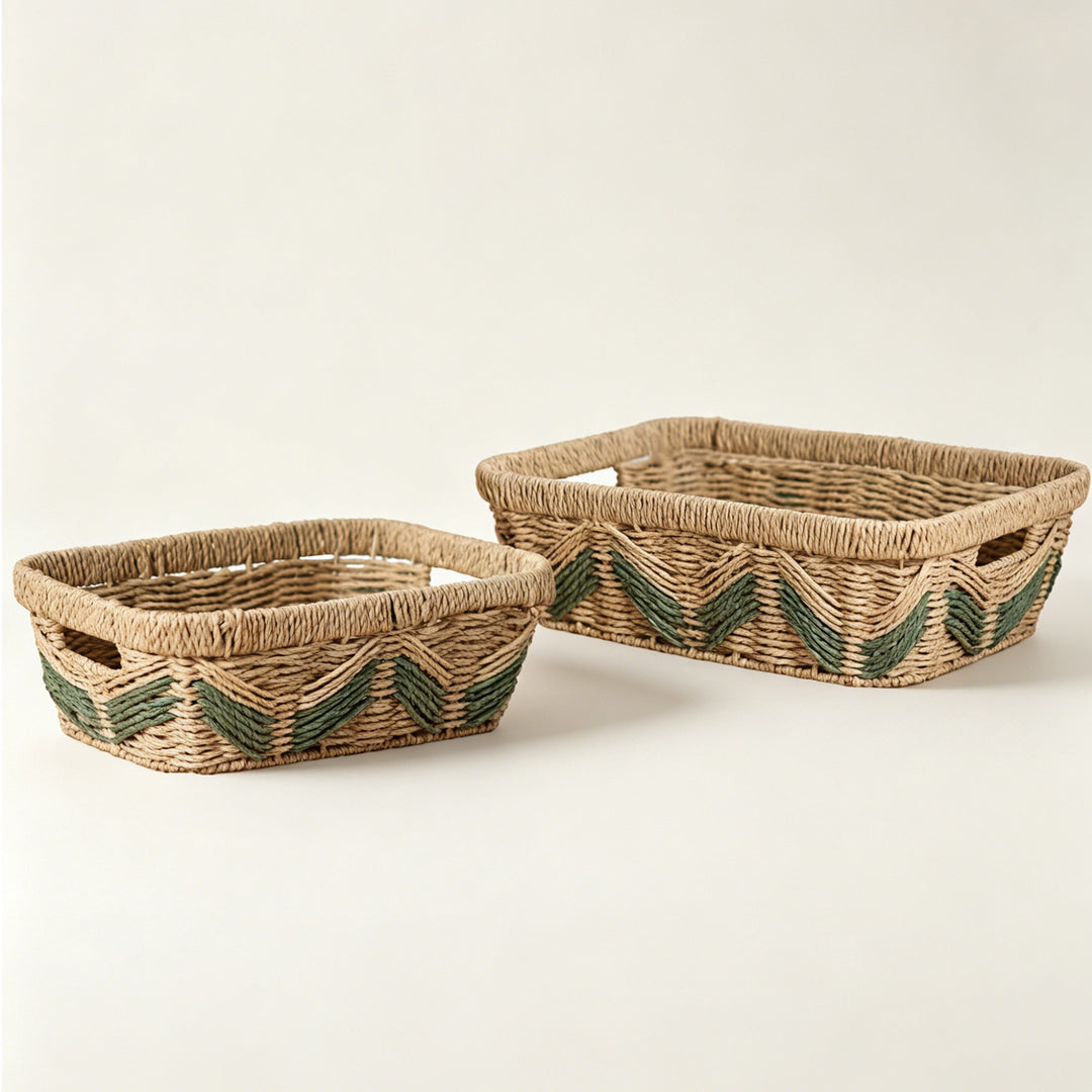 Decorative storage basket with handles Bowlift