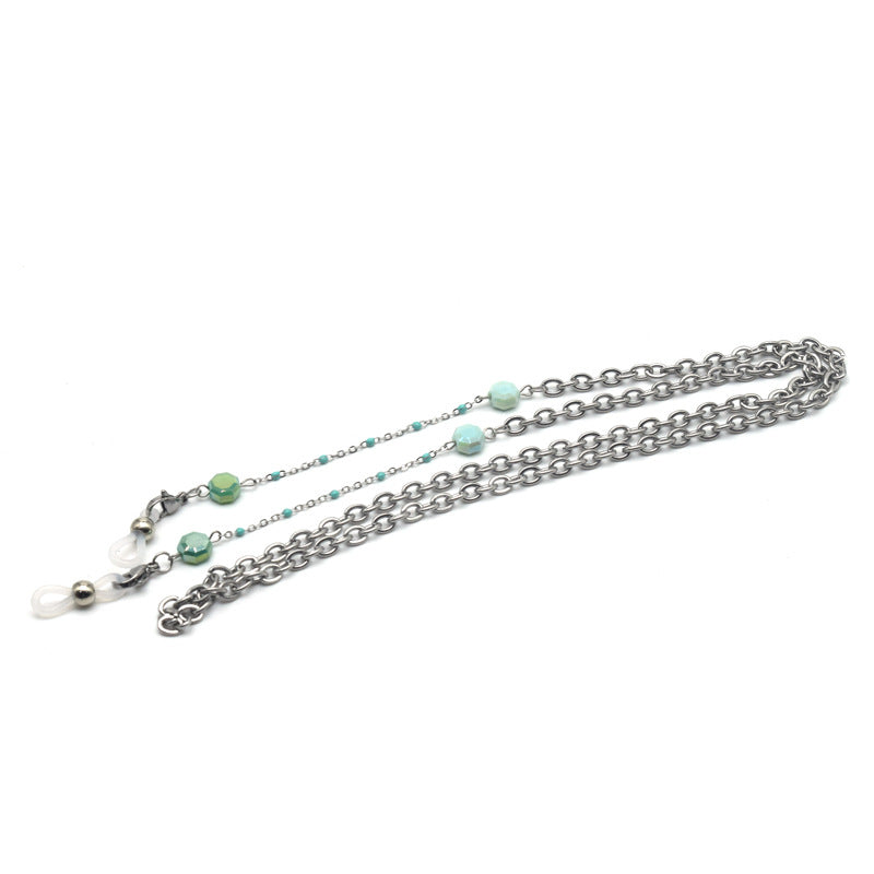 Decorative Chain Necklace with Beaded Accents Bowlift