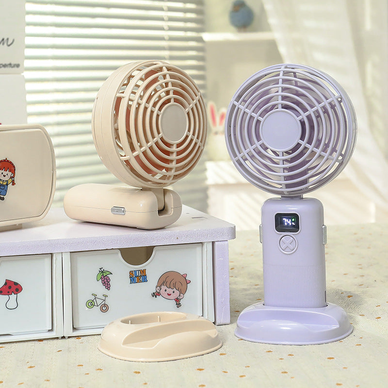 Women's Portable Mini USB Fan with LCD Display Bowlift