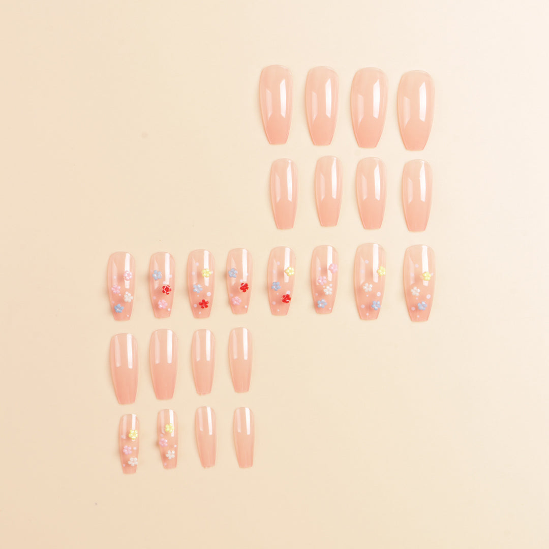 Floral Design Press-On Nail Set Bowlift