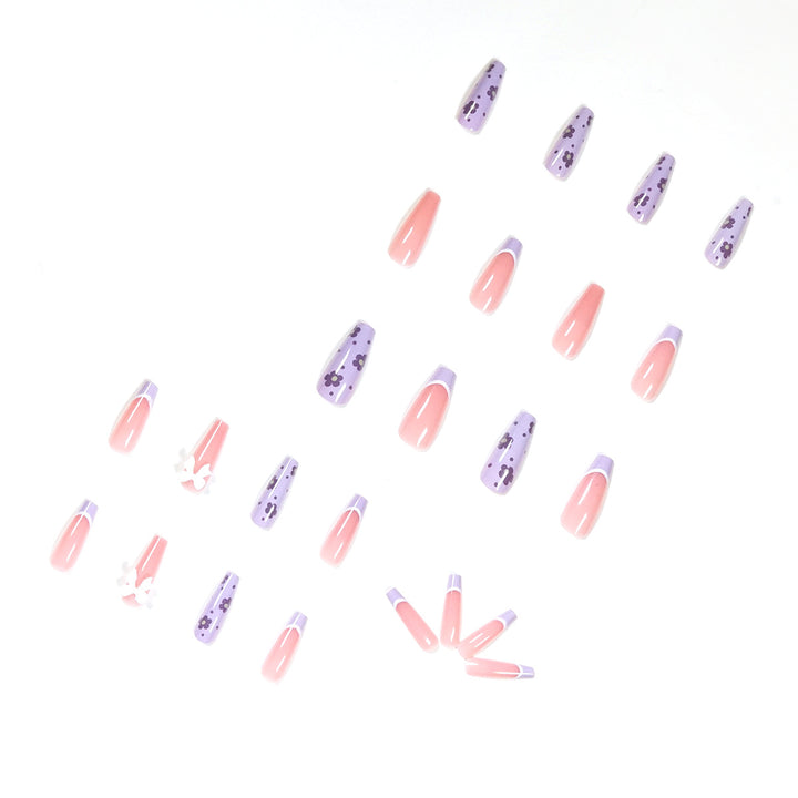 Artful Nail Extensions in Floral Design Bowlift