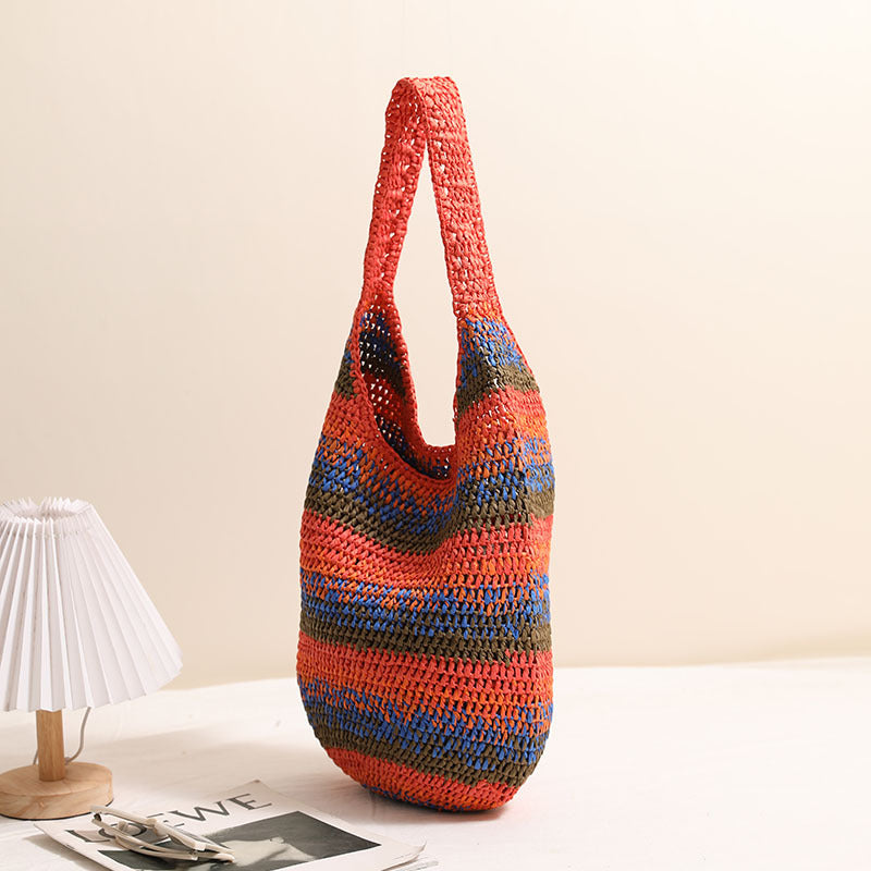Handcrafted Casual Shoulder Bag Made of Braided Material Bowlift
