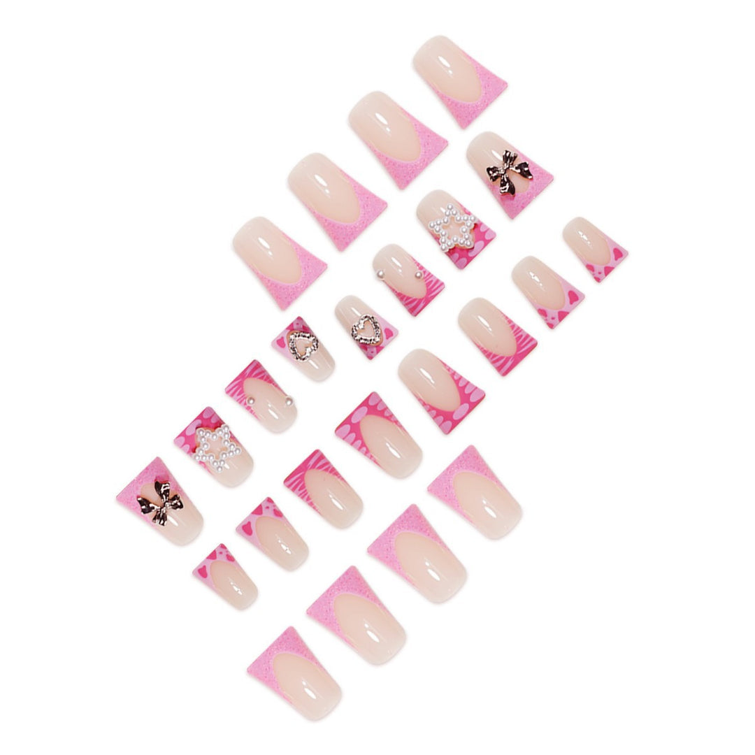 Decorative Press-On Nail Extensions with 3D Accents Bowlift