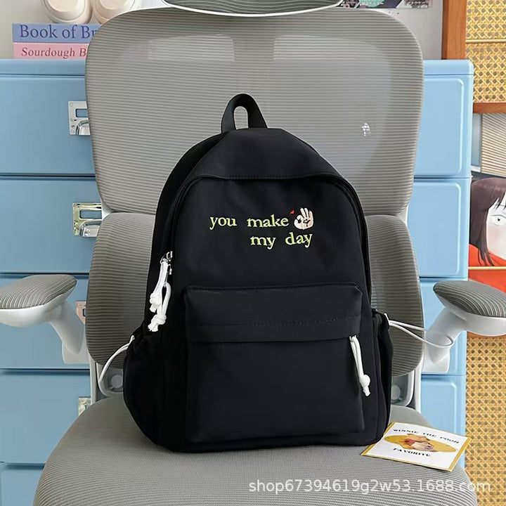 Casual Embroidered Backpack Bowlift