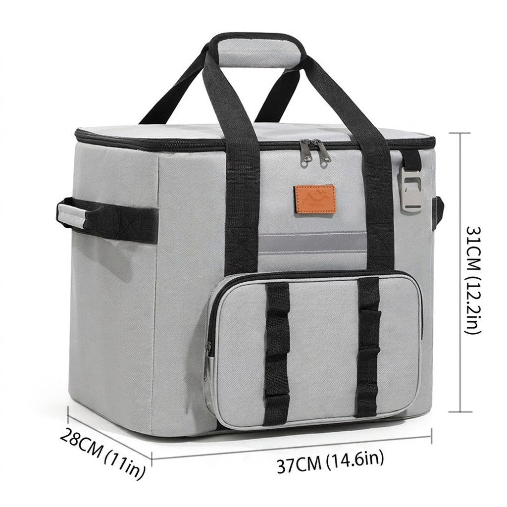 Insulated Soft-Sided Cooler Tote with Front Storage Pocket and Padded Handles Bowlift