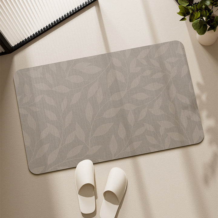 Modern Tropical Leaf Pattern Area Mat Bowlift