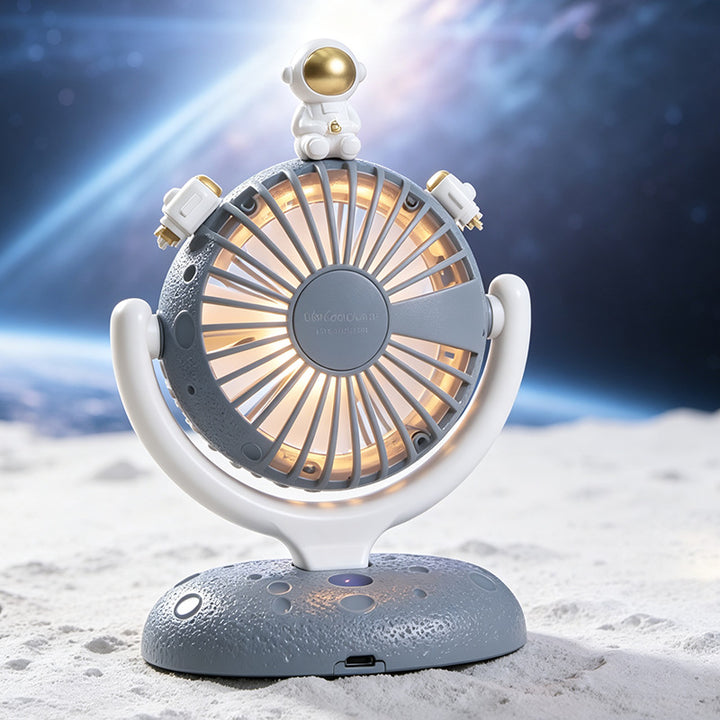 Women Portable USB Desk Fan with Creative Astronaut Design Bowlift