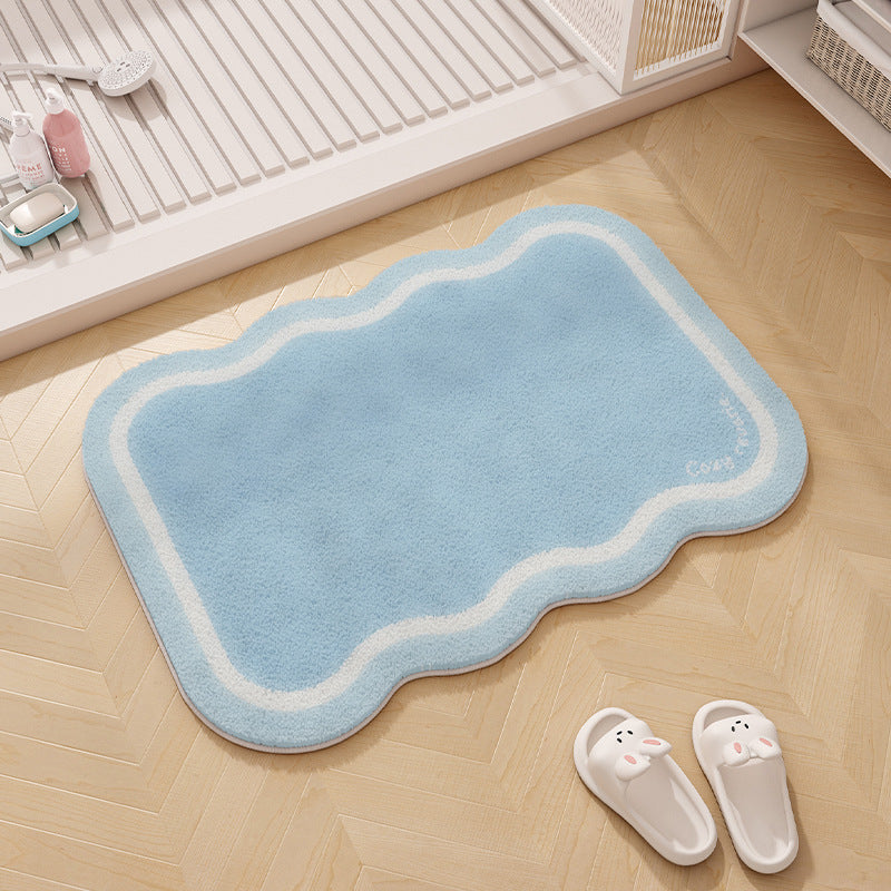 Rainbow-Themed Plush Memory Foam Bath Mat