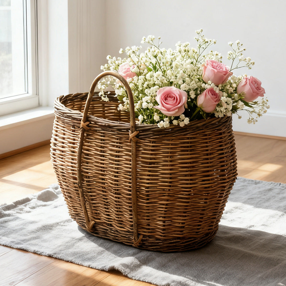 Rustic Handwoven Basket Bowlift