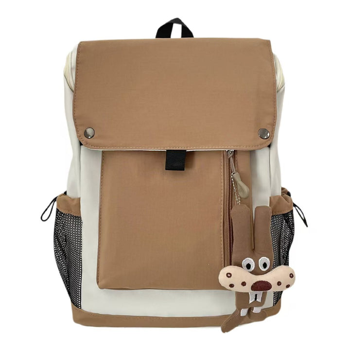Backpack with Functional Design and Cute Plush Pendant Bowlift