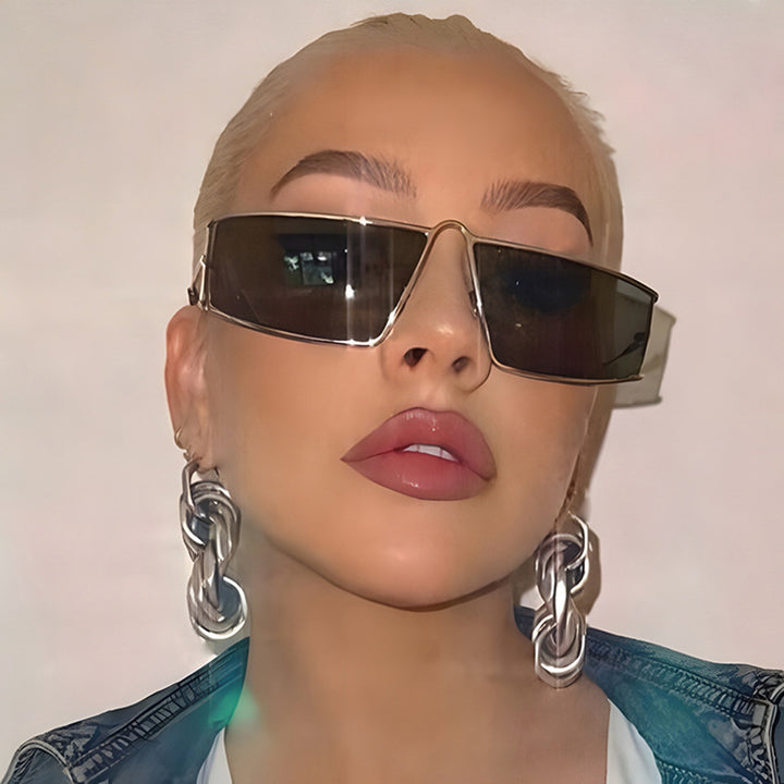 Ladies trendy sunglasses in a futuristic design with square lenses Bowlift