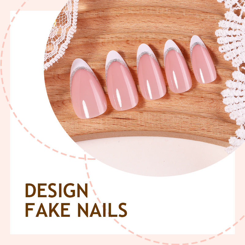 Artificial nail set with elegant glitter accents Bowlift