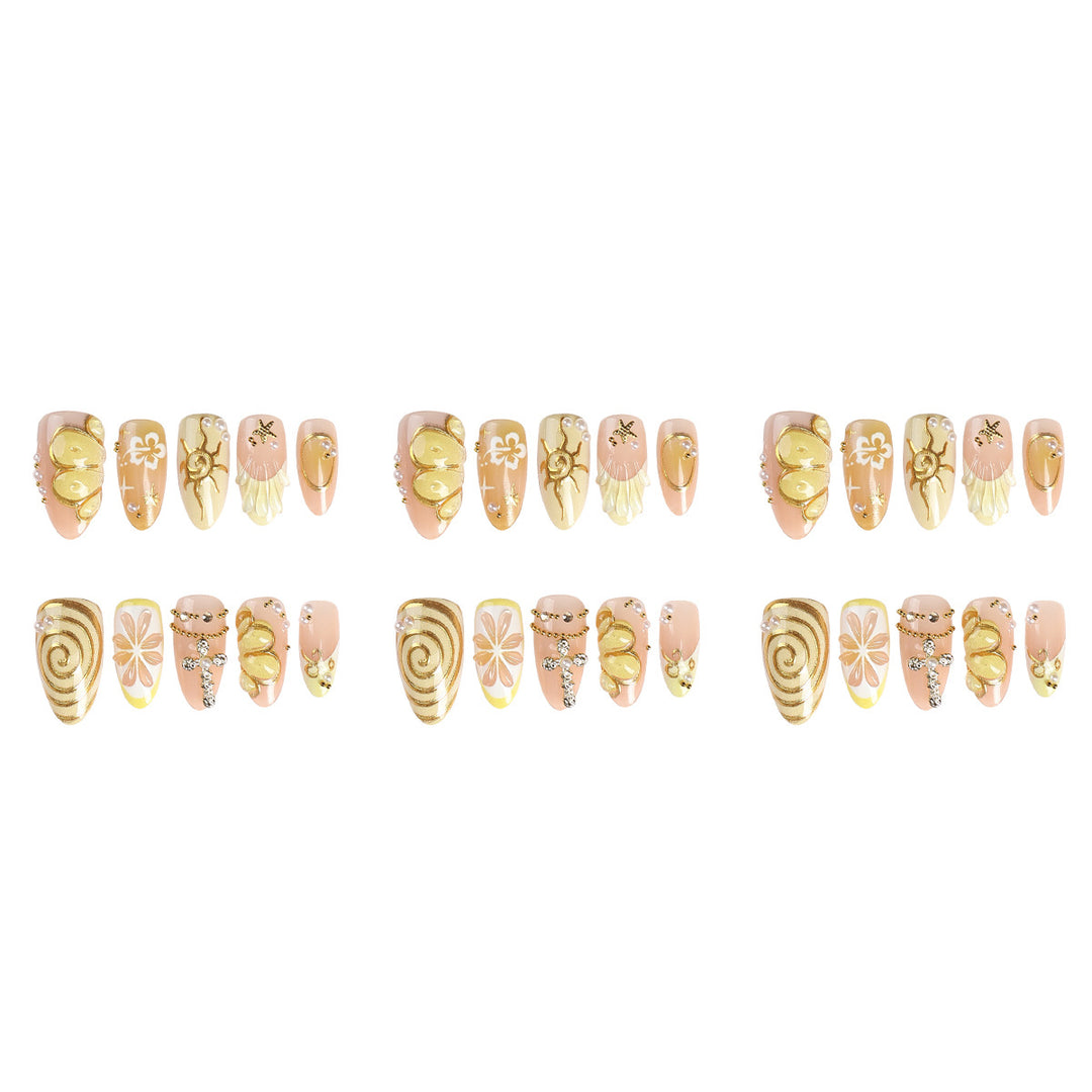 Artistic Floral Premium Press-On Nail Set Bowlift