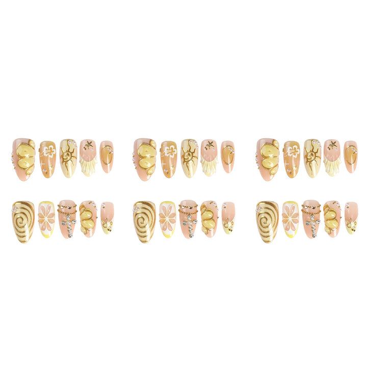 Artistic Floral Premium Press-On Nail Set Bowlift