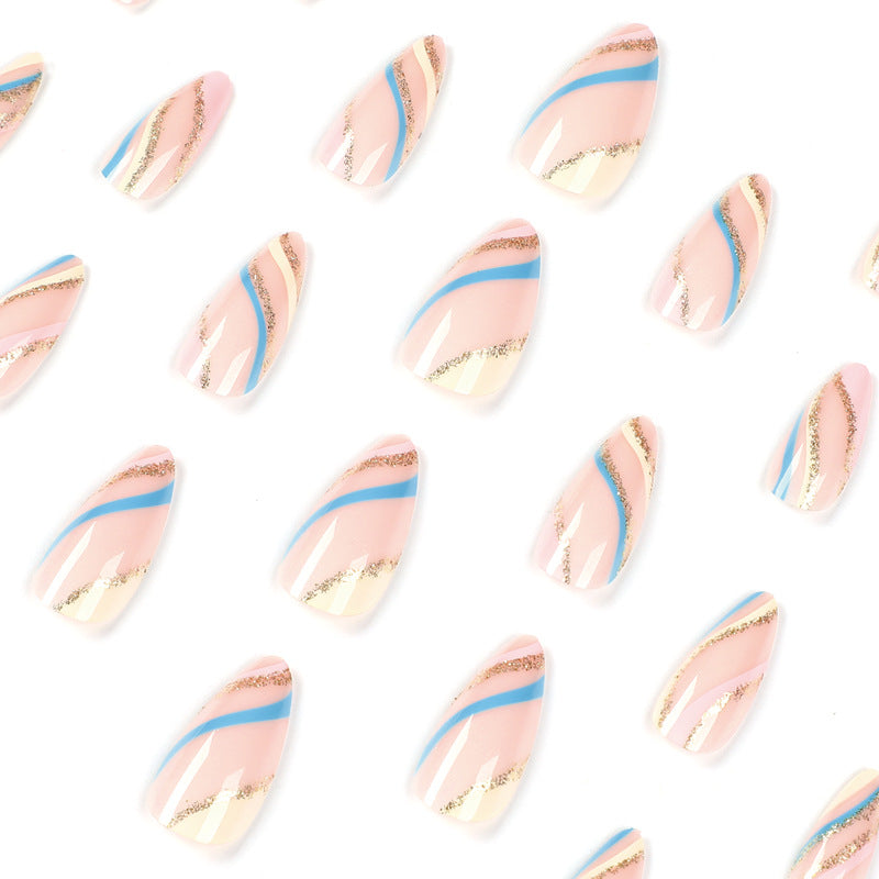 Artistic nail art with metallic accents and abstract designs Bowlift