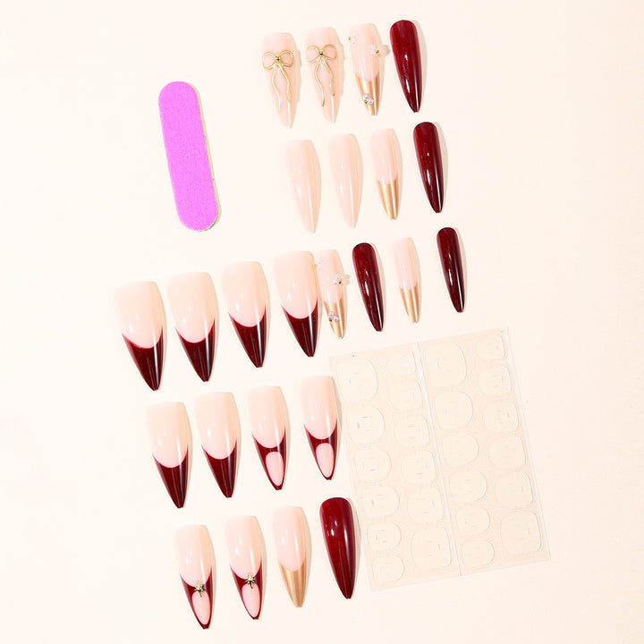 Artistic Stiletto Nail Art Kit with Gold Accents Bowlift