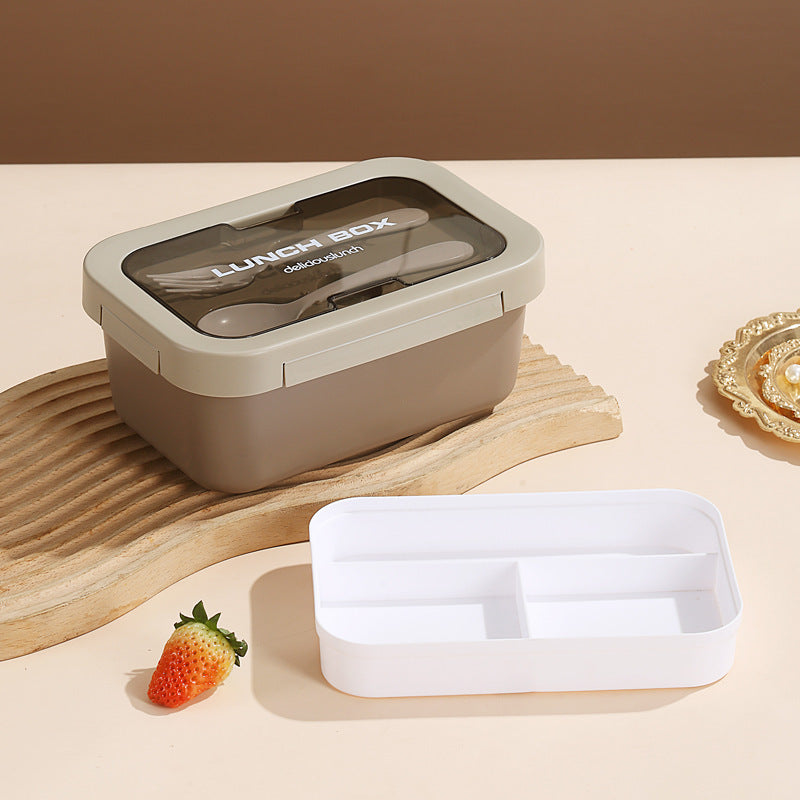 Multi-Layered Insulated Bento Lunch Box with Built-in Utensils