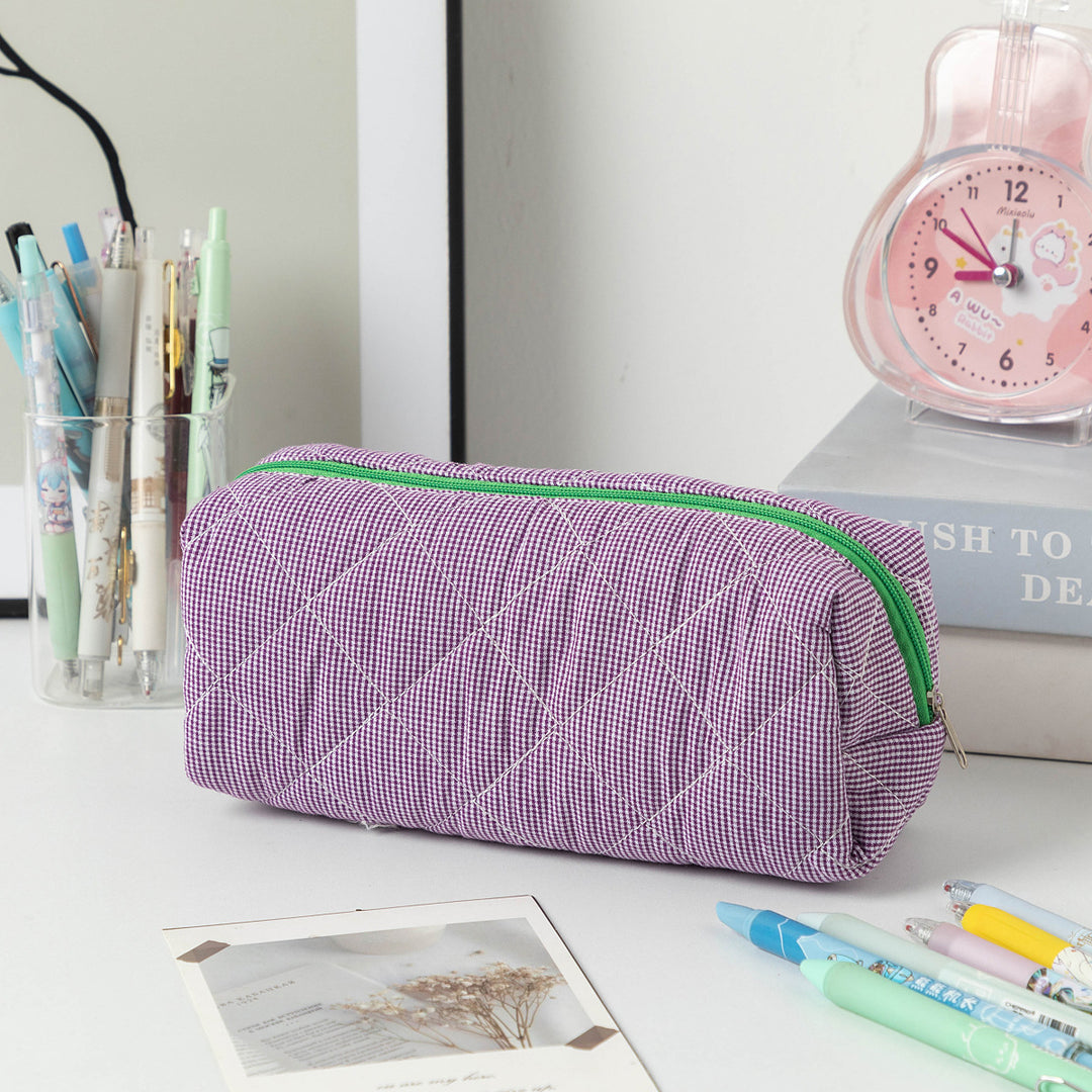 Quilted Zippered Pencil Case Bowlift