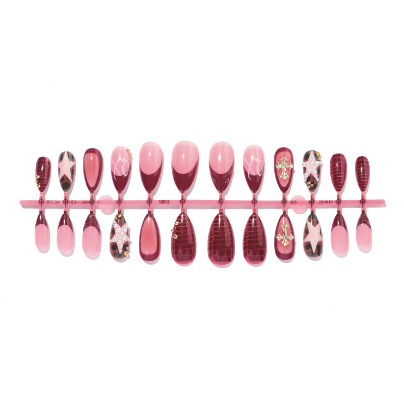 Artificial nail set with elegant decorations and various designs Bowlift