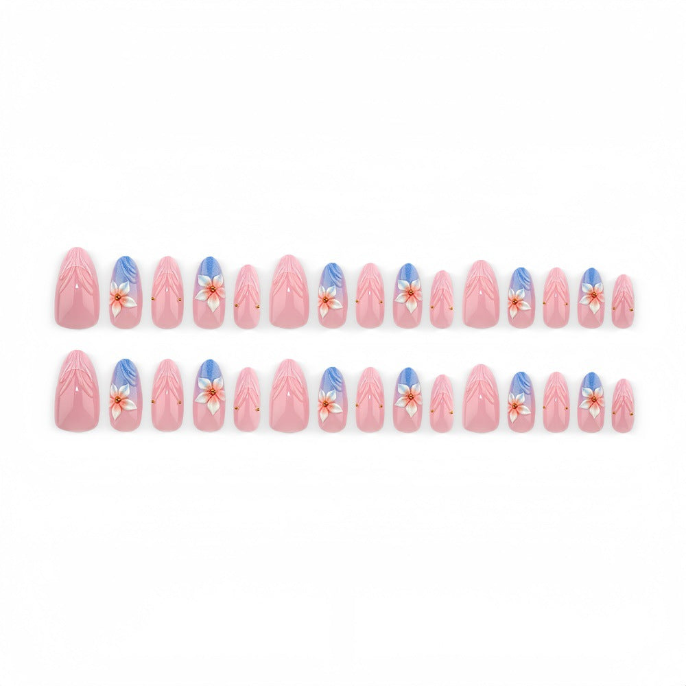 Artificial nails with floral accents Bowlift