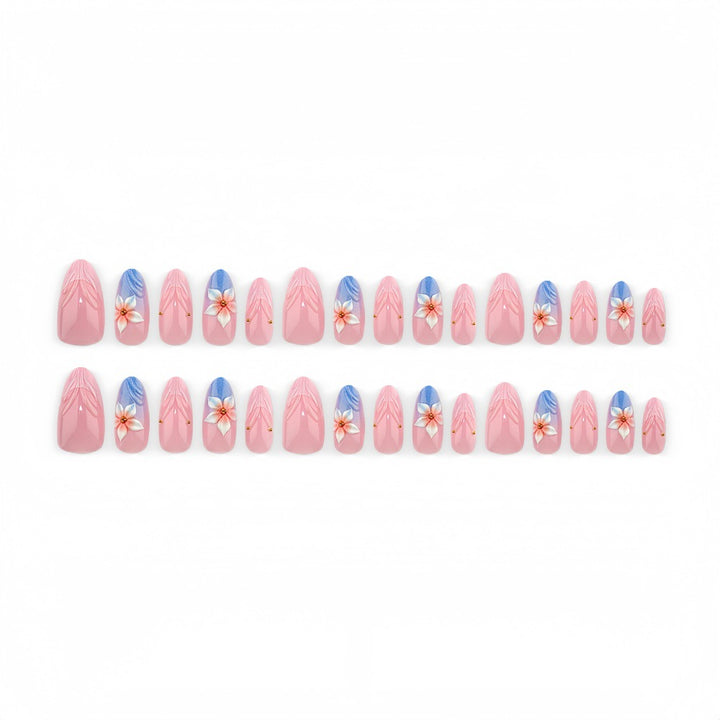 Artificial nails with floral accents Bowlift