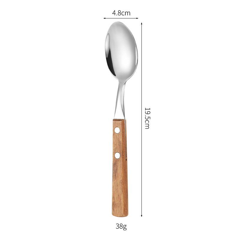 Dessert spoon with ergonomic wooden handle Bowlift