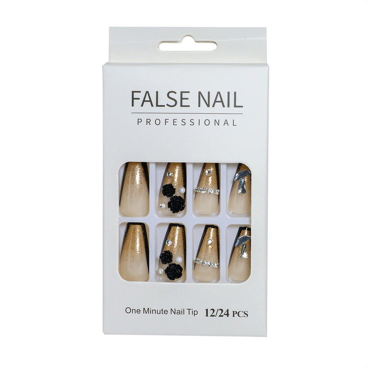 Decorative Press-On Nail Set with 3D Accents Bowlift