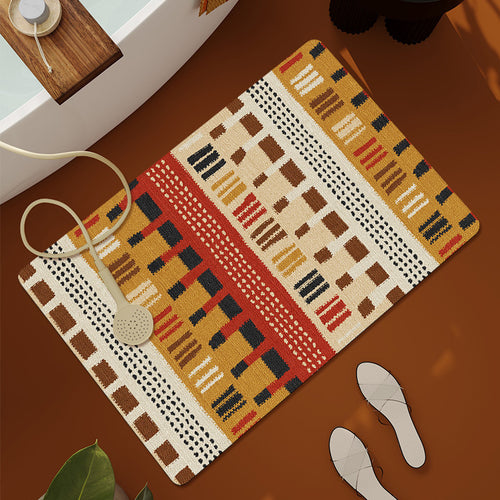 Geometric Patterned Bathroom Mat Bowlift