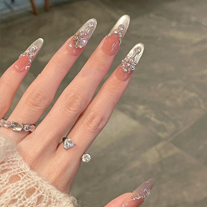 Premium Rhinestone-Embellished Press-On Nails Bowlift