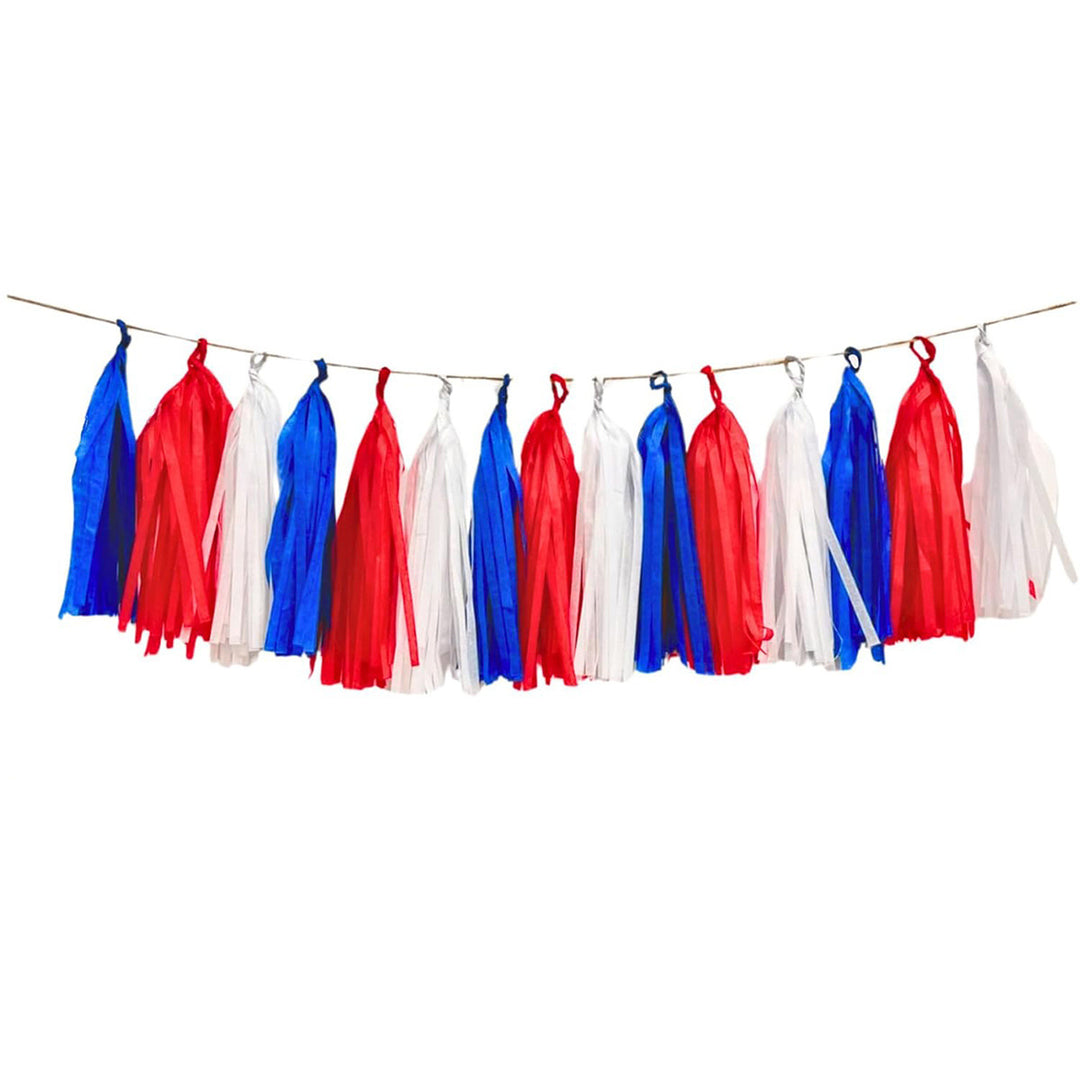 Unisex multi-piece party decoration set with paper fans pom poms bunting garland Bowlift
