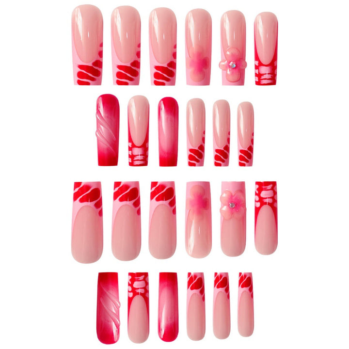 Glamorous Floral Press-On Nails Set Bowlift
