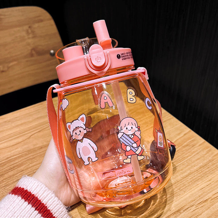 Women Glass Drinking Bottle with Secure Lid Bowlift